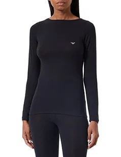 Emporio Armani Damska koszulka z długim rękawem Essential Studs, Czarny, L - Koszulki i topy damskie - miniaturka - grafika 1