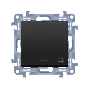 Wyłącznik krzyżowy z piktogramem podświetlany SIMON 10 - czarny mat - Wyłączniki światła i elektryczne - miniaturka - grafika 1