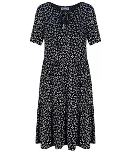 Trapezowa letnia sukienka w biały print MIDI-XL - Sukienki - miniaturka - grafika 1