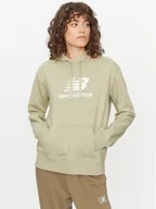 Bluzy damskie - New Balance Bluza Essentials Stacked Logo Hoodie WT31533 Zielony Regular Fit - miniaturka - grafika 1