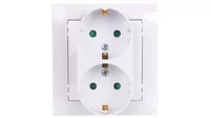 Gniazdka elektryczne - Ospel Gniazdo podwójne schuko Impresja BIAŁY GP-2YSP/00 - miniaturka - grafika 1