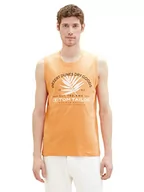Koszulki męskie - TOM TAILOR Męski 1036574 tank top, 22195-Fruity Melon Orange, M, 22195 - Fruity Melon Orange, M - miniaturka - grafika 1