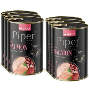 DOLINA NOTECI Piper dla kota z łososiem 6x400g - Mokra karma dla kotów - miniaturka - grafika 1