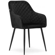 Krzesła - Komplet czarnych tapicerowanych metalowych krzeseł 2 szt. - Koruco - miniaturka - grafika 1