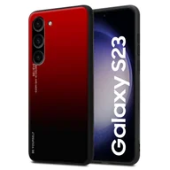 Etui i futerały do telefonów - Etui Cadorabo do Samsung Galaxy S23 w kolorze CZERWONYM - CZARNYM Dwukolorowe etui ochronne wykonane ze szkła hartowanego i silikonowej nakładki TPU na telefon komórkowy - miniaturka - grafika 1