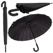 Parasole - Parasol przeciwdeszczowy rządowy długi duży czarny męski damski mocny XXL - miniaturka - grafika 1