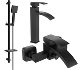 Zestawy baterii łazienkowych - Mexen Libra DQ45 zestaw wannowy, czarny - 745113DQ45-70 - miniaturka - grafika 1