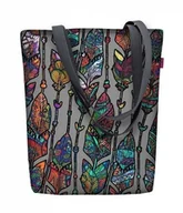 Torebki damskie - Torebka płócienna Sunny, nadruk Boho – shopperka damska, wodoodporna, zamek, mieści A4, udźwig do 10 kg, polska produkcja, ARCO Design - miniaturka - grafika 1