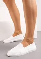 Trampki damskie - Białe Tenisówki z Elastyczną Wsuwaną Cholewką Zairena - miniaturka - grafika 1