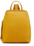 Torebki damskie - ORE10 Skórzany plecak "Olow" w kolorze musztardowym - 30 x 33 x 16 cm - miniaturka - grafika 1