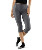 Legginsy - FALKE Damskie legginsy Wool-Tech 3/4, szaro-Heather, M - miniaturka - grafika 1