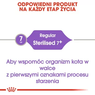ROYAL CANIN  Sterilised +7 400g karma sucha dla kotów dorosłych, od 7 do 12 roku życia życia, sterylizowanych + niespodzianka dla kota GRATIS! - Sucha karma dla kotów - miniaturka - grafika 4