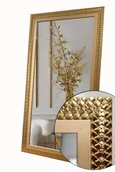 Lustra - Ekskluzywne lustro w STYLOWEJ ZŁOTEJ drewnianej ramie 140x60 plecionka z6 - miniaturka - grafika 1