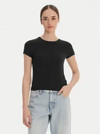 Koszulki i topy damskie - Calvin Klein T-Shirt LV00QS7618 Czarny Slim Fit - miniaturka - grafika 1