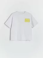 Koszulki dla chłopców - Reserved - T-shirt oversize z nadrukiem - jasnoszary - miniaturka - grafika 1