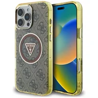 Etui i futerały do telefonów - Etui Guess IML Metal Glitter 4G Circle Triangle MagSafe do iPhone 16 Pro Max brązowy - miniaturka - grafika 1