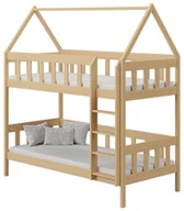 Łóżka dla dzieci i młodzieży - Piętrowe łóżko domek 2-osobowe, sosna R4-W28 - miniaturka - grafika 1