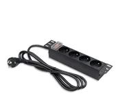 Listwy zasilające - Qoltec Aluminiowa Listwa zasilająca PDU do RACK 10'' 1U 16A 4xFR - miniaturka - grafika 1