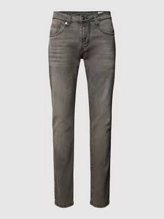 Spodnie męskie - Jeansy o kroju tapered fit w jednolitym kolorze model ‘Jaden’ - grafika 1
