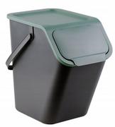 Kosze na śmieci - Practic Kosz Do Segregacji Odpadów Bini 25l Czarny Z Zieloną Pokrywą Practic.. AVO000472 - miniaturka - grafika 1