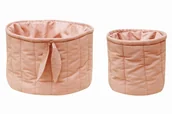 Wyposażenie pokoiku dziecięcego - Zestaw dwóch pikowanych koszyków - Bambie Vintage Nude Bamboo Lorena Canals - miniaturka - grafika 1