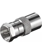 Złącza, przejściówki, adaptery - Adapter F: Wtyk F   Gniazdo do kabla koncentrycznego - Połączenie, materiał obudowy cynk - miniaturka - grafika 1
