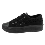 Trampki damskie - Buty Lee Cooper LCW-23-44-1618L trampki koronkowe czarne - miniaturka - grafika 1