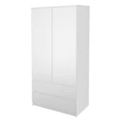 Szafy - Biała szafa dwudrzwiowa z szufladami H9-P22 - miniaturka - grafika 1