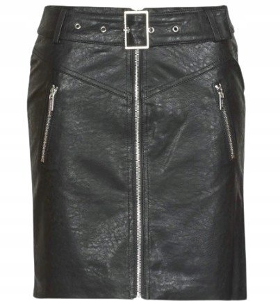 MORGAN CZARNA SPÓDNICA OŁÓWKOWA Z PASKIEM I SUWAKAMI 34 J7A