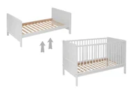 Łóżeczka i kojce - Łóżeczko Nelly 120x60 BUKOWE BIAŁY tapczan barierka sofa - miniaturka - grafika 1