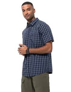 Jack Wolfskin Koszulka HOT SPRINGS SHIRT M night blue checks - M 1402332-7881 - Koszulki męskie - miniaturka - grafika 1
