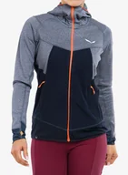Bluzy sportowe damskie - Bluza trekkingowa damska Salewa Puez Hybrid PL FZ - navy/pink - miniaturka - grafika 1
