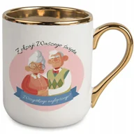 Kubki - Kubek Biały Elegant Złoty Rant WSZYSTKIEGO NAJLEPSZEGO Dla Dziadków Wzory - miniaturka - grafika 1