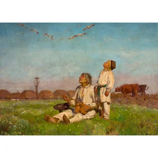 Obraz na płótnie 50 x 70 cm Bociany - Obrazy i zdjęcia na płótnie - miniaturka - grafika 1