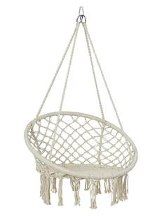 Lifa Living Fotel wiszący w kolorze kremowym - 140 x 80 cm - Pozostałe narzędzia ogrodowe - miniaturka - grafika 1