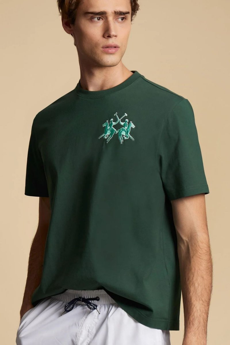 T-shirt męskie la martina mcr008 js409 03183 pineneedle