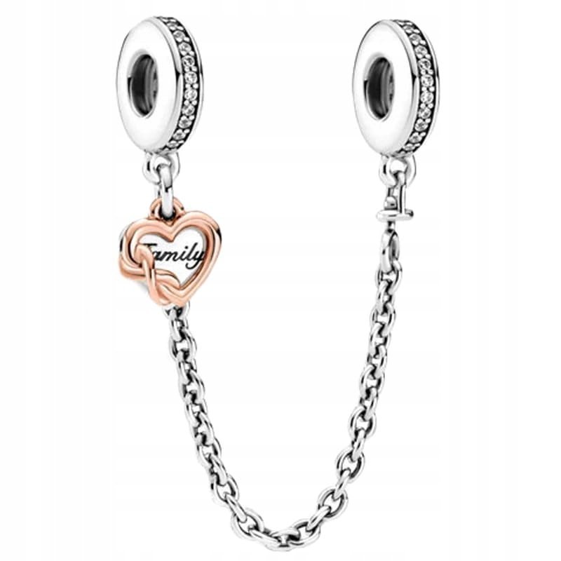 CHarms Łańcuszek Zabezpieczający Serce Family Charmsy Trusky