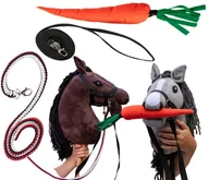 Maskotki i pluszaki - Akcesoria Konika Hobby Horse 3w1 Marchewka Pluszowa Uwiąz Lonża jeździecka - miniaturka - grafika 1