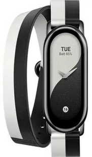Xiaomi Bransoletka / pasek Xiaomi Double Circle Leahter Strap do Smart Band 8, czarno-biała - Akcesoria do smartwatchy - miniaturka - grafika 1