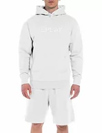 Bluzy męskie - Replay Męska bluza z kapturem Second Life, 801 Chalk, S - miniaturka - grafika 1