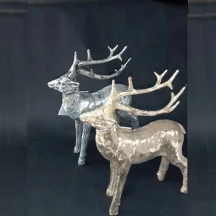 Renifer srebrny 15x12cm jak w opisie - Ozdoby bożonarodzeniowe - miniaturka - grafika 1