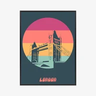 Plakaty - Plakat Most Tower Bridge W Stylu Vintage Rama Aluminiowa Kolor Czarny - miniaturka - grafika 1