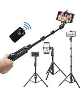 Trójnożny Kijek Do Selfie Z Odłączanym Bezprzewodowym Kontrolerem Bluetooth Q-L1388 - Selfie stick - miniaturka - grafika 1