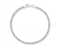 Bransolety męskie - Bransoletka Męska Srebrna Splot Królewski pr. 925 dł. 21 cm - miniaturka - grafika 1