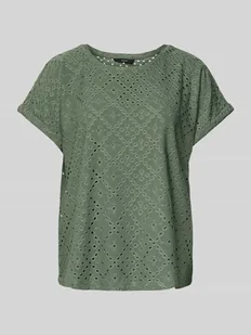 T-shirt o kroju relaxed fit z ażurową koronką model ‘TASSA’ - Koszulki i topy damskie - miniaturka - grafika 1