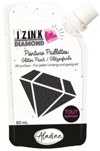 Aladine Aladine Farba brokatowa Holo Czarna 80 ml - Przybory szkolne - miniaturka - grafika 1