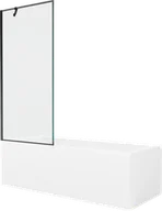 Wanny - Mexen Cubik wanna prostokątna 170 x 70 cm z obudową i parawanem 1-skrzydłowym 80 cm, czarny wzór - 550317070X9508007070 - miniaturka - grafika 1