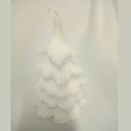 Bombki - Świeca Świąteczna Choinka Biała biały - miniaturka - grafika 1