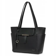 Torby i wózki na zakupy - Torebka Damska Shopper Ekoskóra Duża Mieści A4 PUCCINI Czarna BK1251008D-1 - miniaturka - grafika 1
