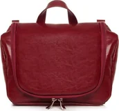 Kosmetyczki, organizery i kuferki - POLSKA SKÓRZANA KOSMETYCZKA SOLOME BORDOWA - miniaturka - grafika 1